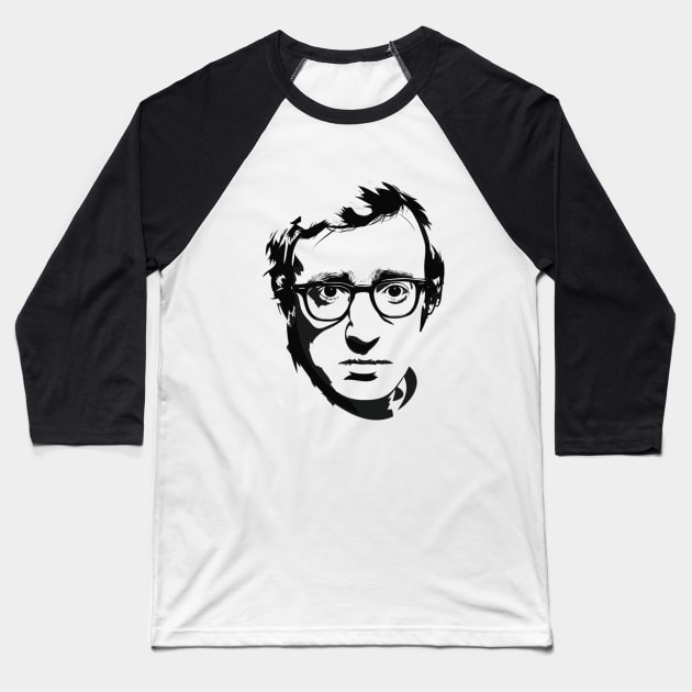 Woody Allen Baseball T-Shirt by kellyoconnell